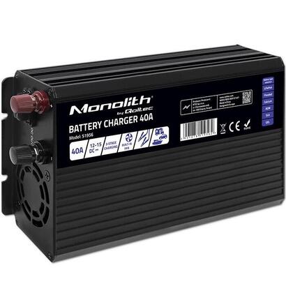 qoltec-51956-smart-monolith-charger-for-lifepo4-agm-gel-sla-batteries-40a-12v