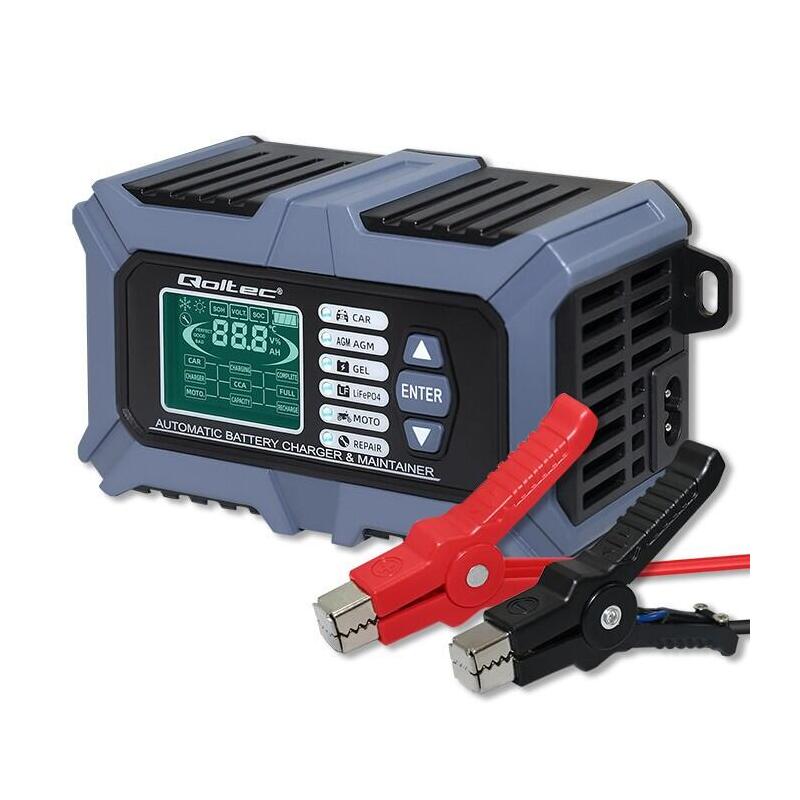 cargador-qoltec-52488-con-microprocesador-comprobador-de-bateria-y-funcion-de-reparacion-lcd-de-12-v-y-6-a-para-gel-agm-lifepo4