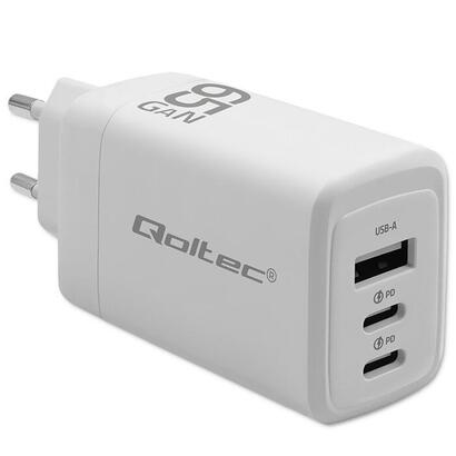 cargador-qoltec-51822-gan-de-65-w-5-salidas-de-20-v-3-puertos-de-335-a-2-puertos-usb-c-pd-1-puerto-usb-qc-30-color-blanco