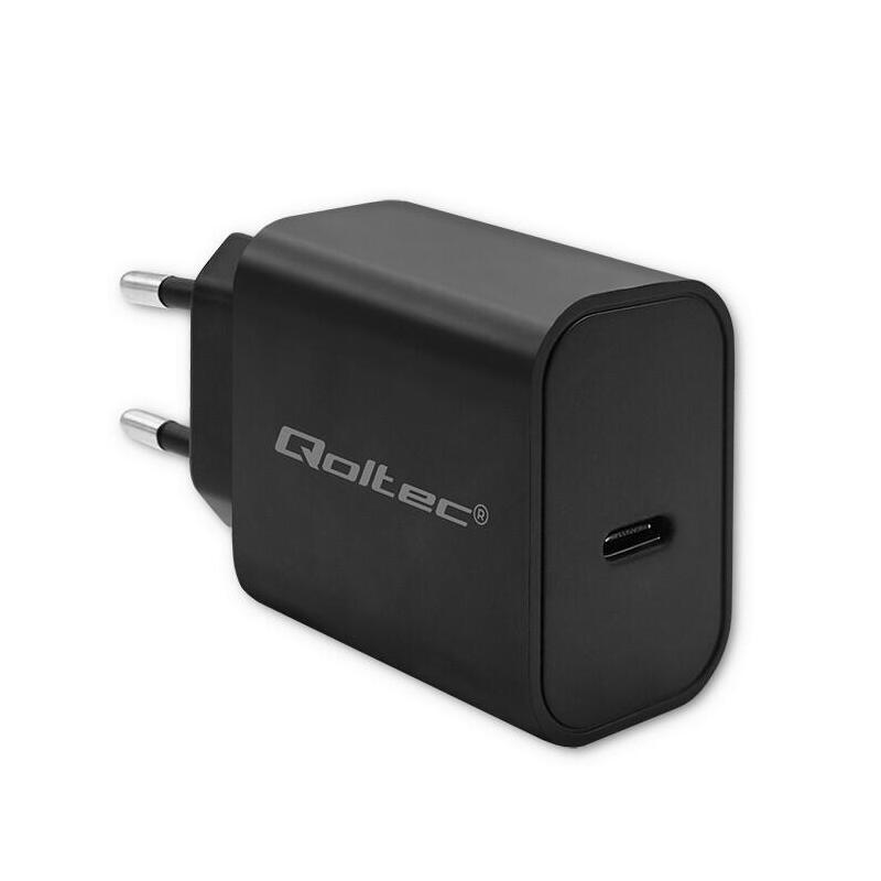 qoltec-52376-super-quick-pd-charger-usb-c-20w-5-12v-167-3a-black