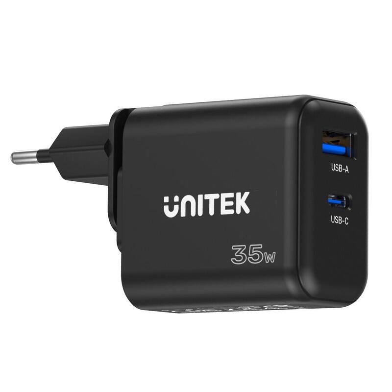 unitek-ladowarka-gan-pd-35w-usb-c-usb-a-czarna