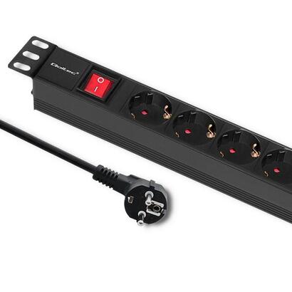 qoltec-54468-power-strip-for-rack-1u-16a-pdu-6xschuko-2m