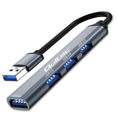 qoltec-53793-hub-adapter-usb-30-4in1-usb-30-3x-usb-20