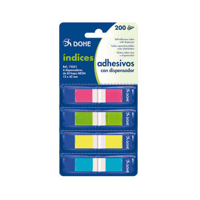 dohe-pack-de-4-mini-indices-adhesivos-reposicionables-de-50uds-cada-uno-medidas-12x45mm-dispensador-con-4-colores-