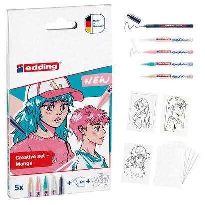 edding-set-acrilico-manga-pack-de-4-rotuladores-5300-1-rotulador-1800-6-tarjetas-en-blanco-3-plantillas-1