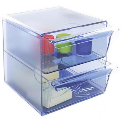 archivo-2000-organizador-archicubo-2-cajones-190x150x150-mm-azul-transparente