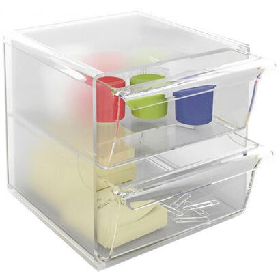 archivo-2000-organizador-archicubo-2-cajones-190x150x150-mm-cristal-transparente