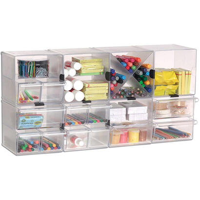 archivo-2000-organizador-archicubo-2-cajones-190x150x150-mm-cristal-transparente