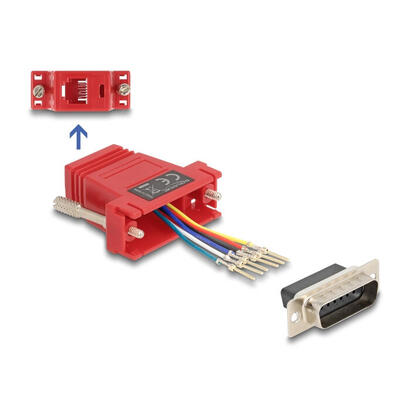 delock-67084-d-sub-macho-de-15-pines-a-rj12-hembra-kit-de-montaje-rojo