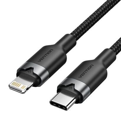 cable-usb-tipo-c-lightning-vention-lalbh-usb-tipo-c-macho-lightning-macho-27w-480mbps-2m-negro
