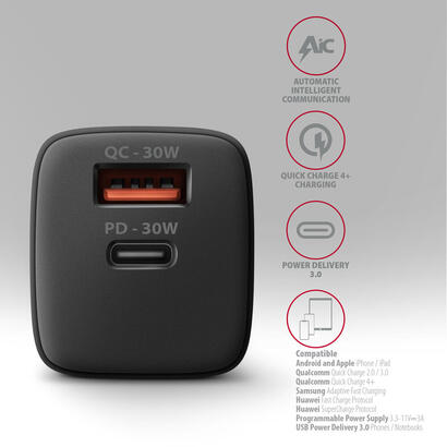 axagon-acu-pq30-pdqc-wall-charger-30w-negro