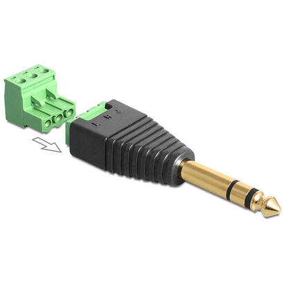 delock-adapter-klinke-stecker-635-mm-terminalblock-3-pin-2-teilig