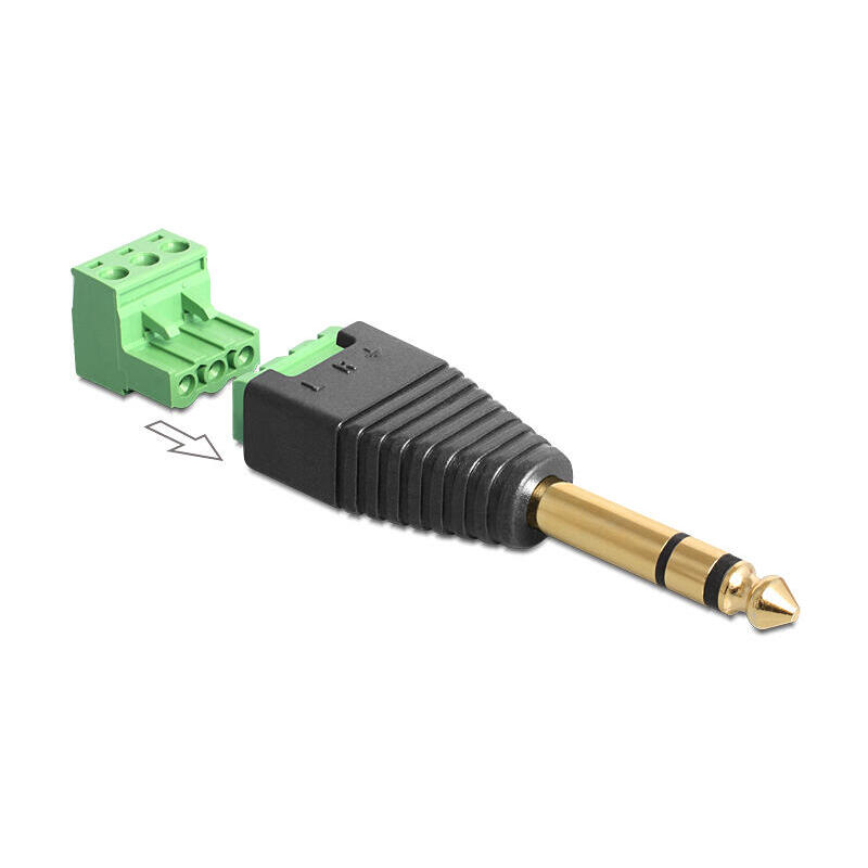 delock-adapter-klinke-stecker-635-mm-terminalblock-3-pin-2-teilig