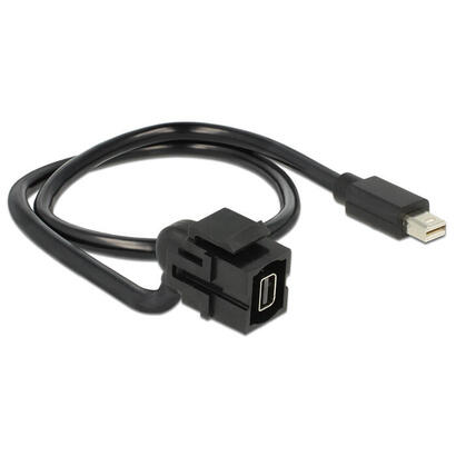 delock-keystone-modul-mini-displayport-buchse-110-mini-displayport-stecker-mit-cable-schwarz