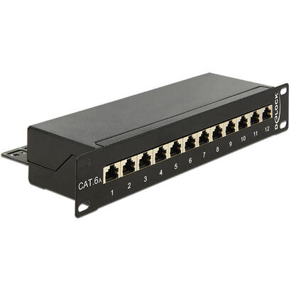 delock-10-patchpanel-12-port-cat6a-negro