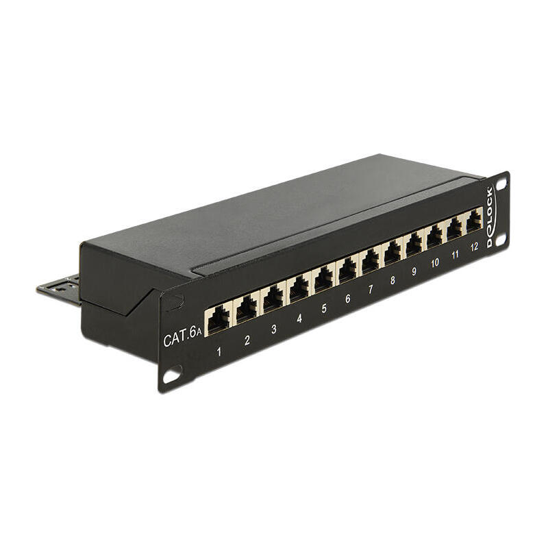 delock-10-patchpanel-12-port-cat6a-negro