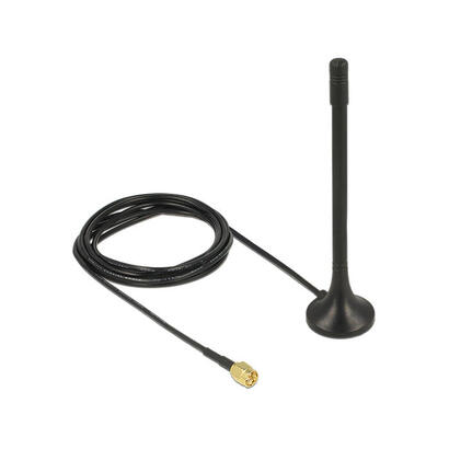 delock-antenne-ism-433mhz-sma-2-dbi-2m-rg-174-starr-omnidirektional-magnetischer-standfuss-schwarz