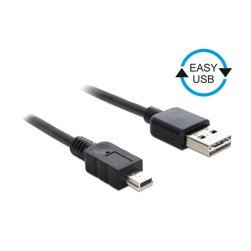 delock-cable-easy-usb-20-typ-a-stecker-usb-20-typ-mini-b-stecker-05-m-schwarz