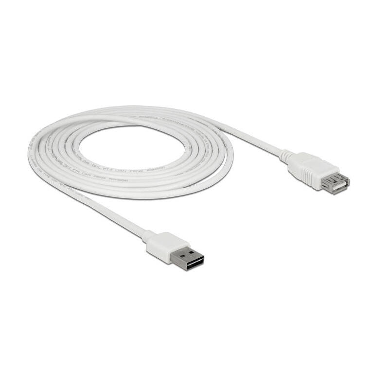 delock-verlangerungscable-easy-usb-20-typ-a-stecker-usb-20-typ-a-buchse-weiss-3-m