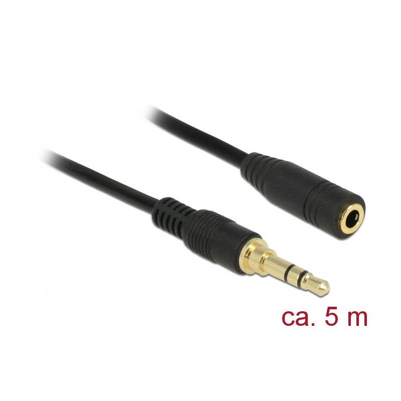 delock-klinkenverlangerungscable-35-mm-3-pin-stecker-zu-buchse-5-m-schwarz