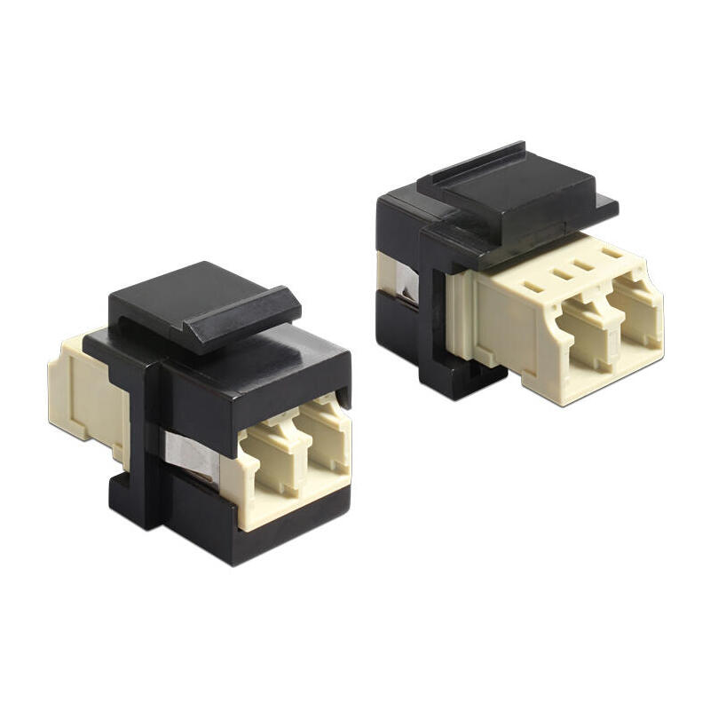 delock-keystone-lc-duplex-hembra-hembra-mm-negro
