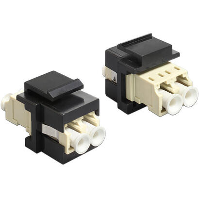 delock-keystone-lc-duplex-hembra-hembra-mm-negro