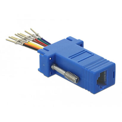 delock-d-sub-9-pin-stecker-zu-rj45-buchse-montagesatz-blau