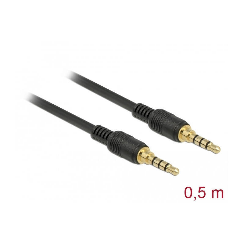 delock-klinkencable-35mm-4pin-m-m-05m-negro