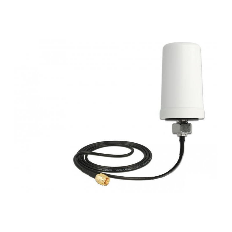 delock-wlan-80211-ac-a-h-b-g-n-antenne-sma-stecker-14-30-dbi-omnidirektional-mit-anschlusscable-ula100-1-m-weiss-outdoor