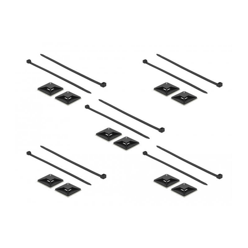 delock-befestigungssockel-40-x-40-mm-mit-cablebinder-l-250-x-b-72-mm-schwarz