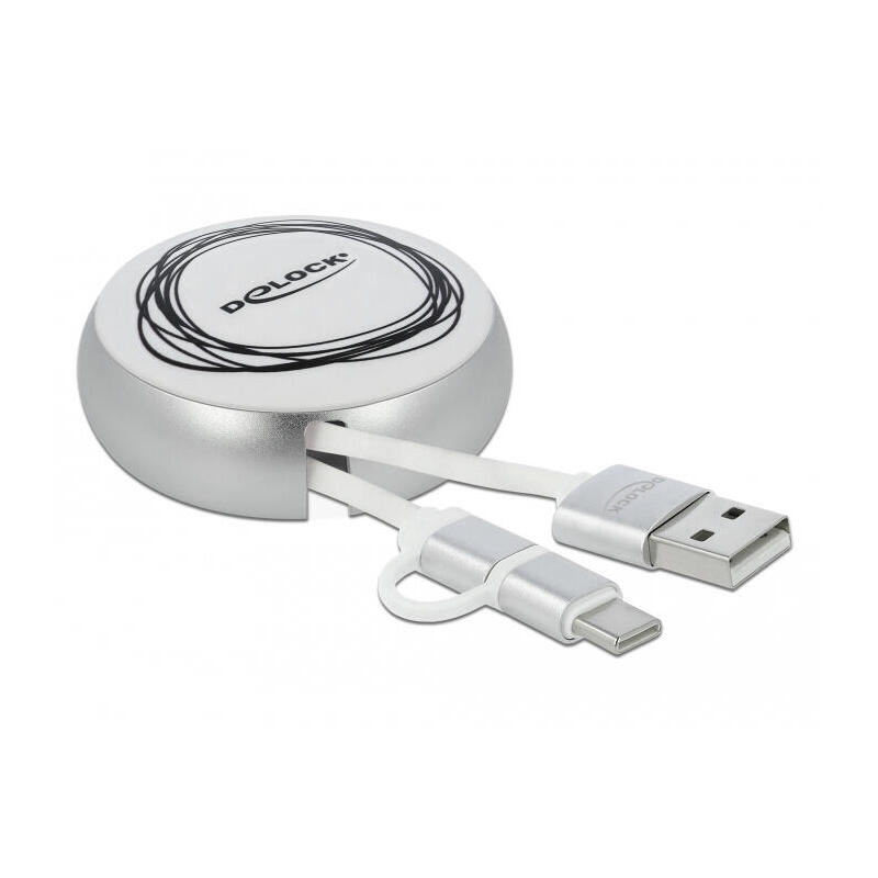 delock-usb-20-2-in-1-aufrollcable-typ-a-zu-micro-b-und-lightning-8-pin-weiss-gold