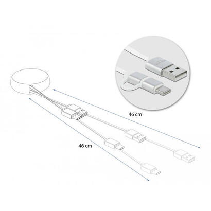 delock-usb-20-2-in-1-aufrollcable-typ-a-zu-micro-b-und-lightning-8-pin-weiss-gold