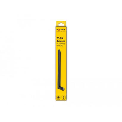 delock-wlan-80211-ac-ax-a-b-g-n-antenne-rp-sma-stecker-5-dbi-20-cm-omnidirektional-mit-kippgelenk-flexibel-und-gummierter-oberfl