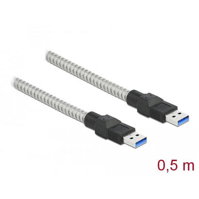 delock-usb-5-gbps-cable-typ-a-stecker-zu-typ-a-stecker-mit-metallmantel-05-m