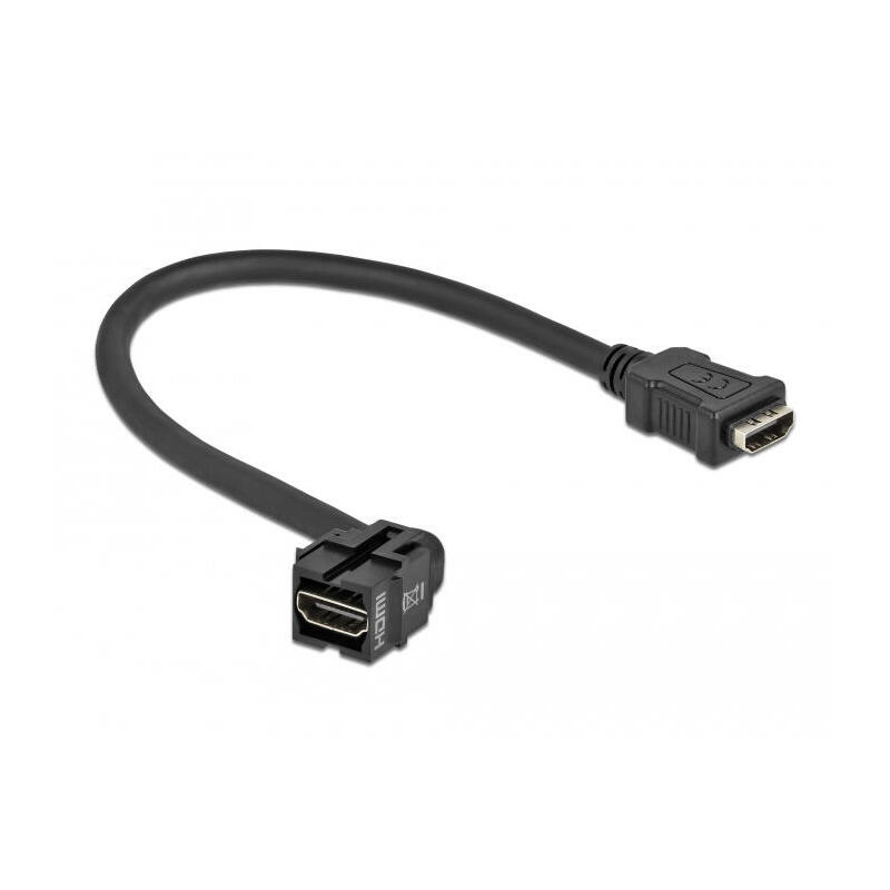 delock-keystone-modulohdmi-hembra-250-hdmi-hembra-con-cable-negro