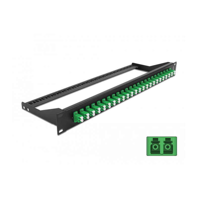 delock-19-lwl-patchpanel-24-port-lc-duplex-verde
