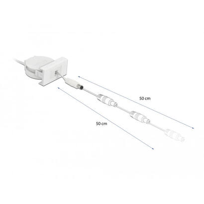 delock-easy-45-modul-power-ausrollcable-dc-55-x-21-mm-buchse-stecker-weiss