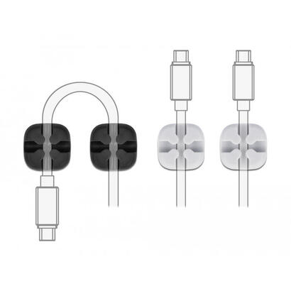 delock-cablehalter-kreuzformig-selbstklebend-4-stuck-schwarz-grau