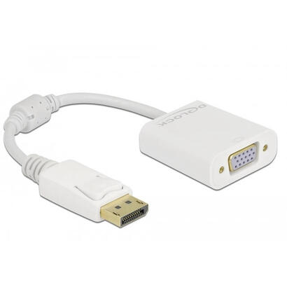 delock-adaptador-displayport-12-macho-a-vga-hembra-blanco
