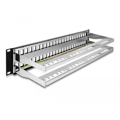delock-19-keystone-patchpanel-48-port-mit-entlastungsschienen-2-he-schwarz