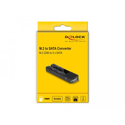 delock-convertidor-m2-2280-key-bm-macho-a-5-x-sata-con-kuhlkorper