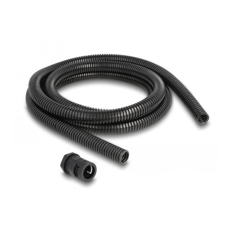 delock-cableschutzschlauch-2-m-x-158-mm-mit-2-x-pg11-schlauchverschraubung-set-schwarz