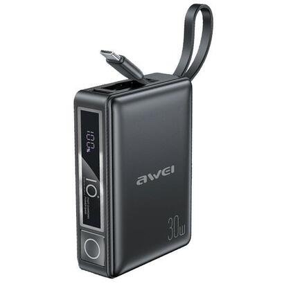 powerbank-10000mah-30w-p87k-wbudowany-usb-c-kabel-usbusb-c