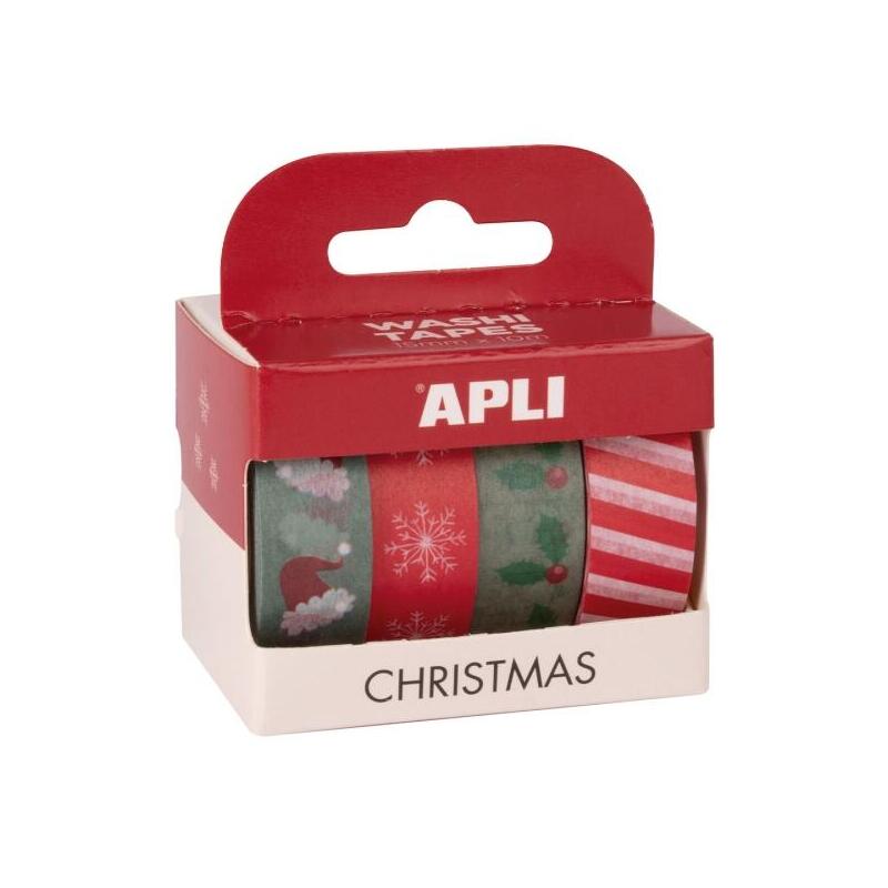 apli-christmas-pack-con-4-cintas-de-papel-washi-15mmx10m-tematica-navidena-4-disenos-diferentes-