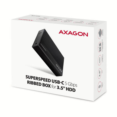 axagon-ee35-gtr-usb-c-32-gen-1-sata-6g-35-externes-femplattengehause-geriffelt-negro