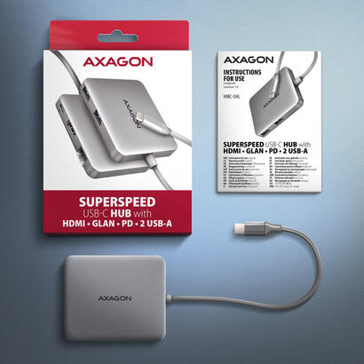 axagon-hmc-5hl-2x-usb-a-hdmi-lan-usb-32-gen-1-hub-pd-100w-gris