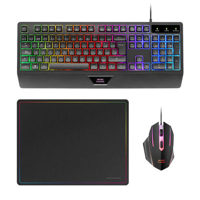 pack-gaming-mars-gaming-mcp124-teclado-h-mech-raton-optico-alfombrilla-negro