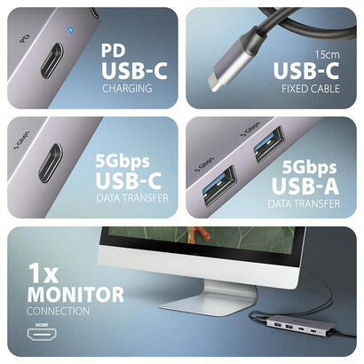 hmc-5h60-2xusb-a-hdmi4k-1x-usb-c-pd100w-usb-c