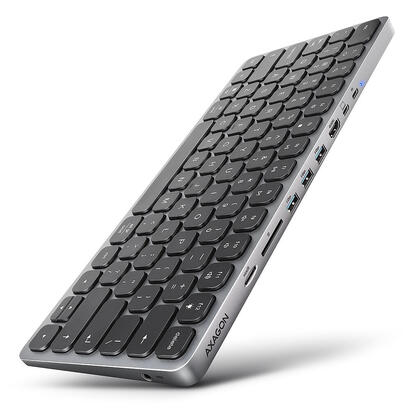 teclado-ingles-axagon-hmc-kb-us-usb-c-5gbps-con-hub-microsdsd-3x-usb-a-hdmi-4k60hz-pd-100w-audio-eeuu