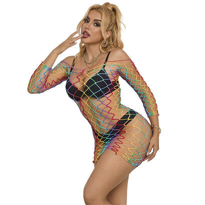 subblime-952426-bodystocking-de-rejilla-manga-larga-arcoiris-talla-unica